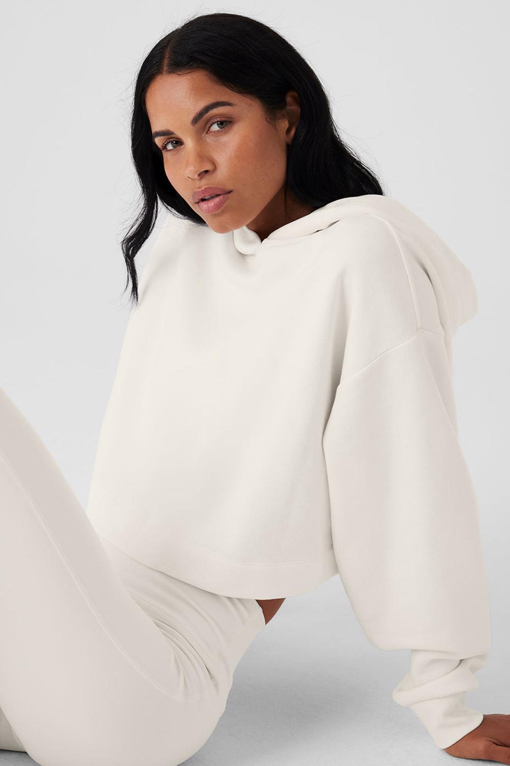Sudadera con Capucha Alo Yoga Bae Mujer Ivory | Mexico  DJQ-219436