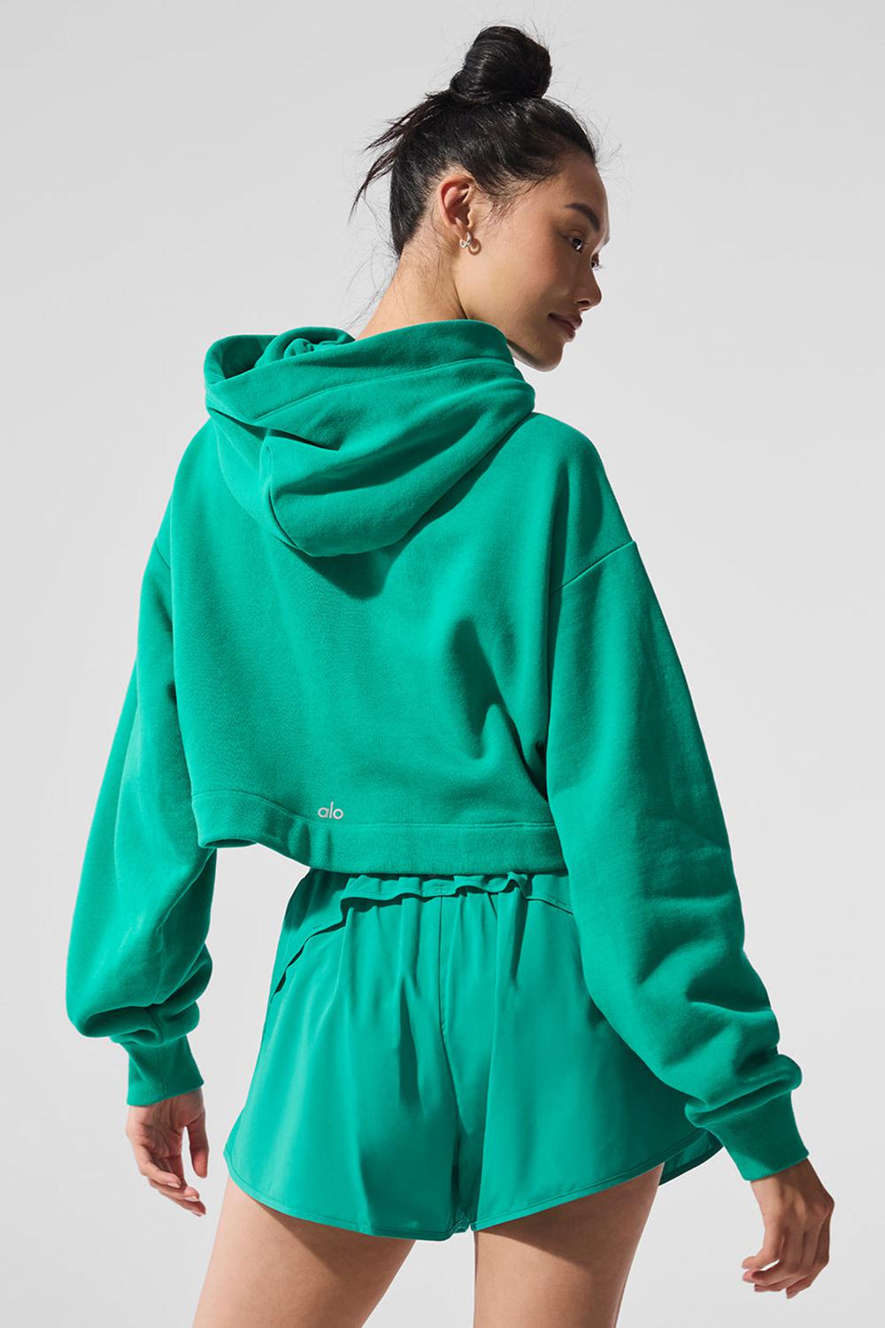 Sudadera con Capucha Alo Yoga Bae Mujer Verdes | Mexico  XPR-567948