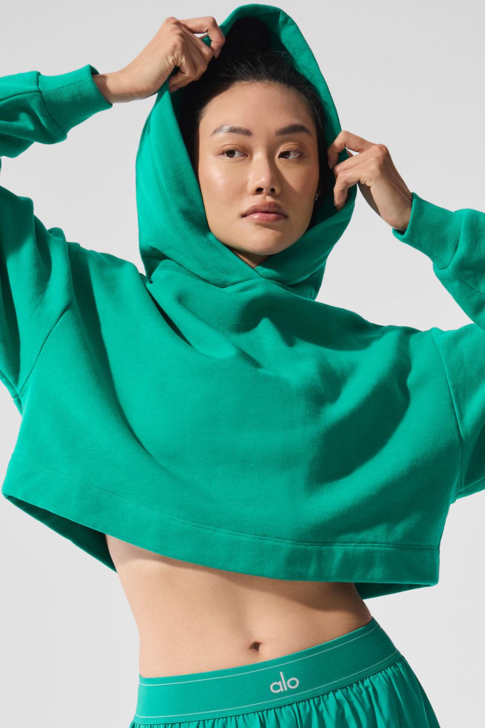 Sudadera con Capucha Alo Yoga Bae Mujer Verdes | Mexico  XPR-567948