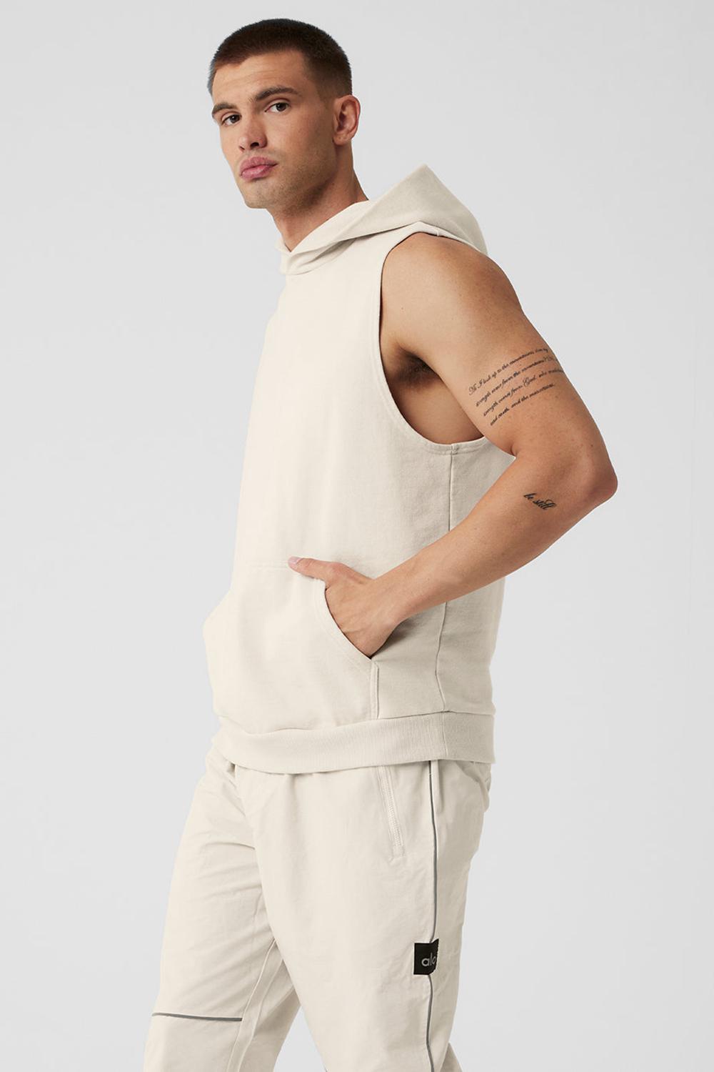 Sudadera con Capucha Alo Yoga Chill Sleeveless Hombre Bone | Mexico  HTU-973218