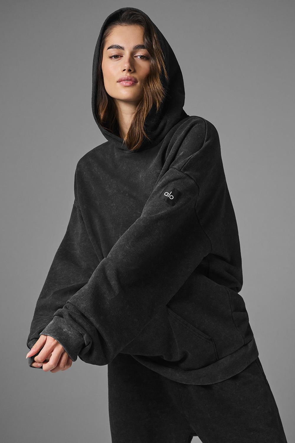 Sudadera con Capucha Alo Yoga Chill Vintage Wash Mujer Negros Azules | Mexico  WHA-475268