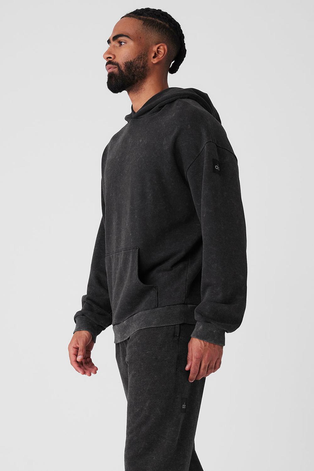 Sudadera con Capucha Alo Yoga Chill Vintage Wash Hombre Negros Azules | Mexico  WFX-075429