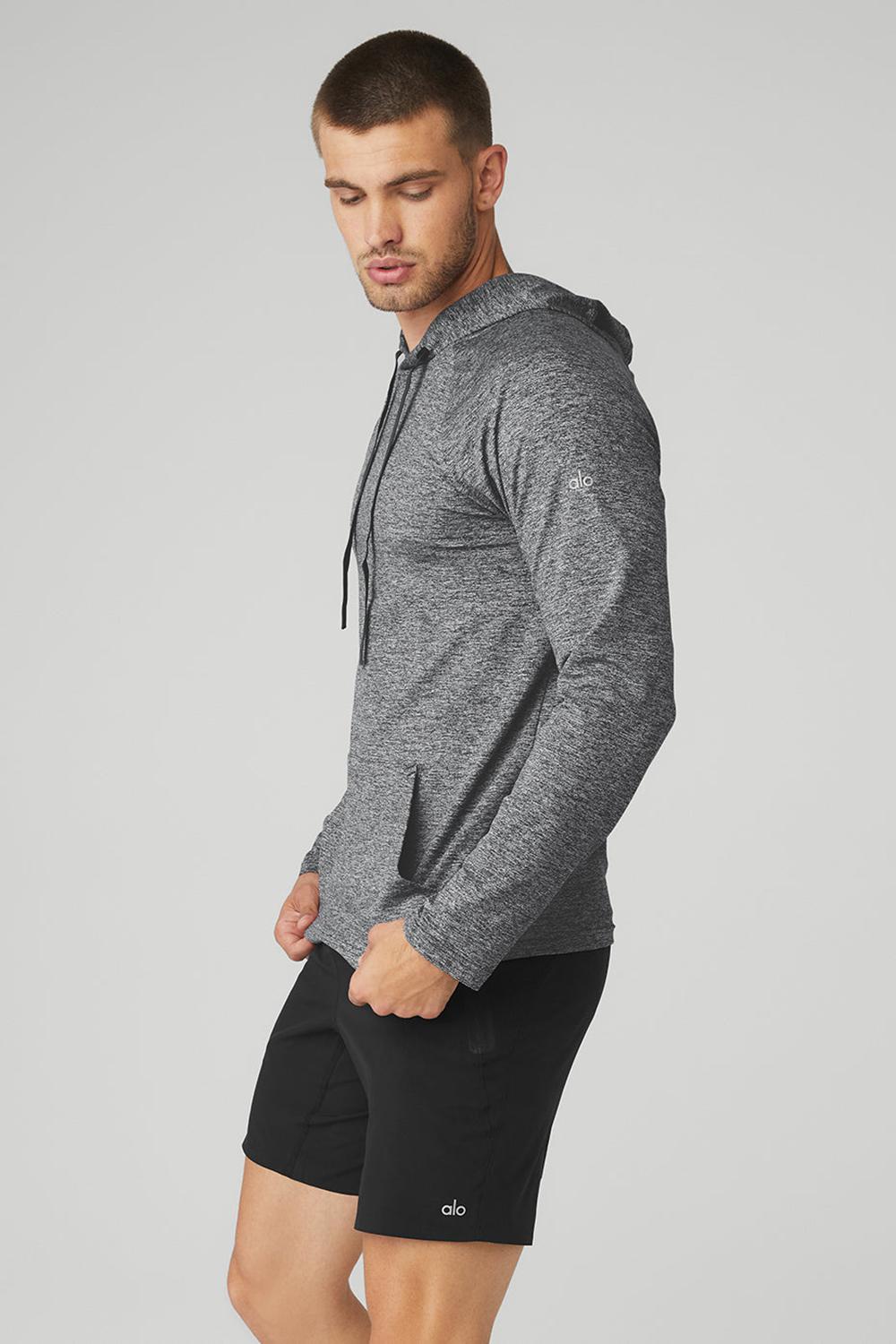 Sudadera con Capucha Alo Yoga Conquer Hombre Graphite Marl | Mexico  JBO-372649