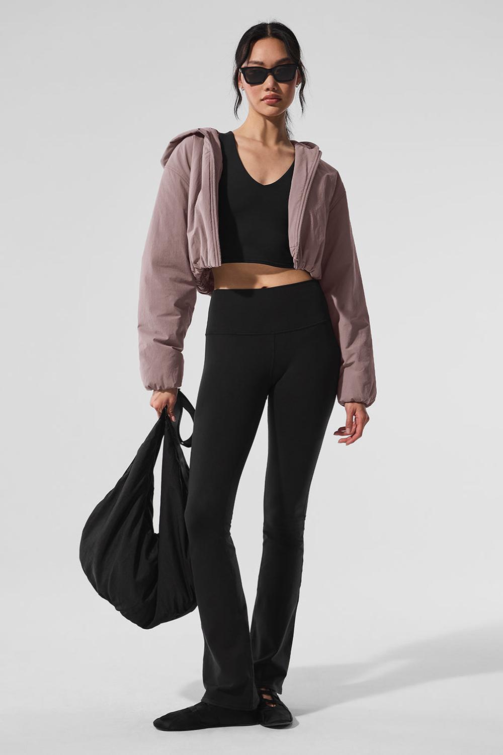 Sudadera con Capucha Alo Yoga Cropped Mountain Peak Full-Zip Mujer Mushroom | Mexico  KAY-192308