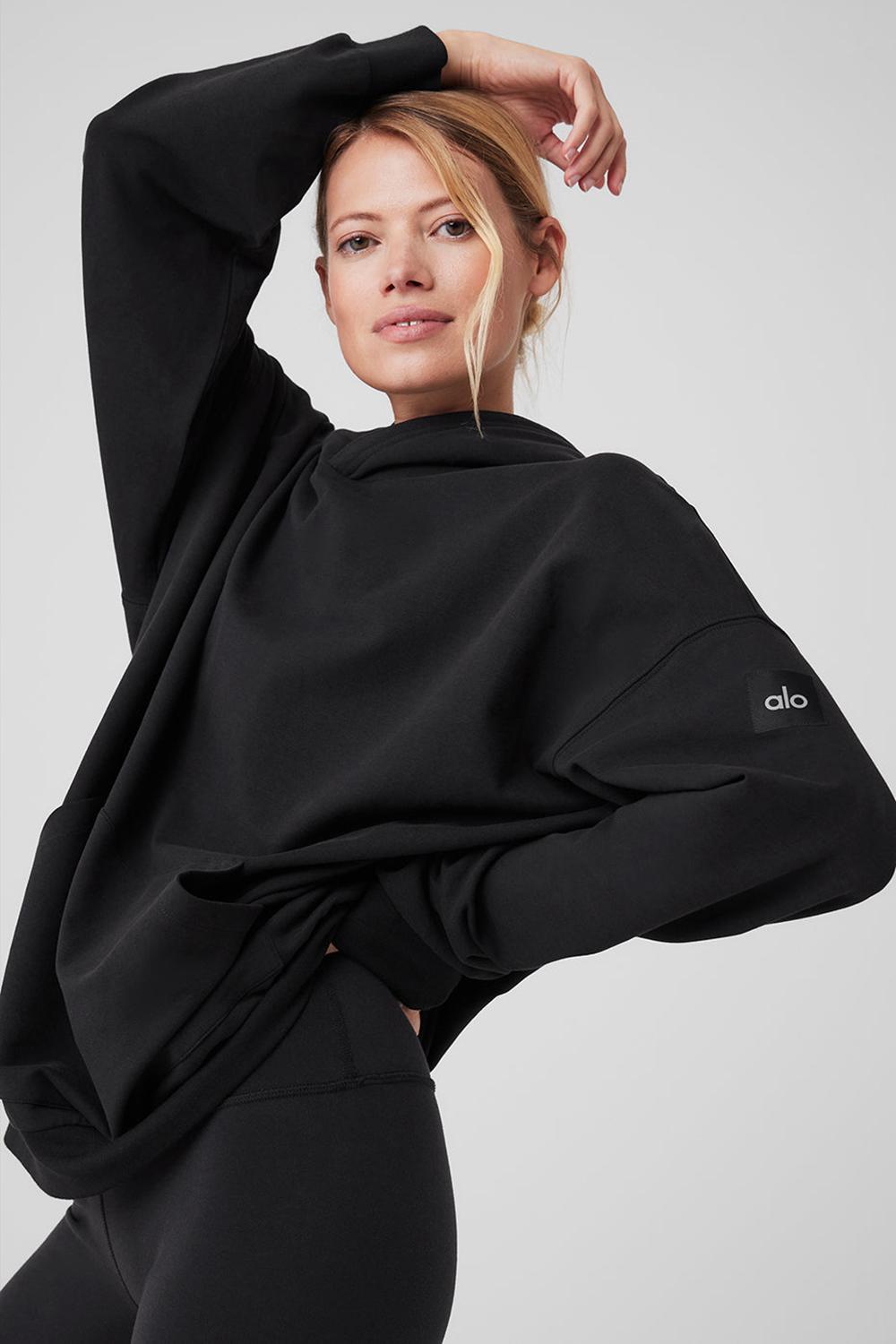Sudadera con Capucha Alo Yoga Double Take Mujer Negros | Mexico  JSV-908751