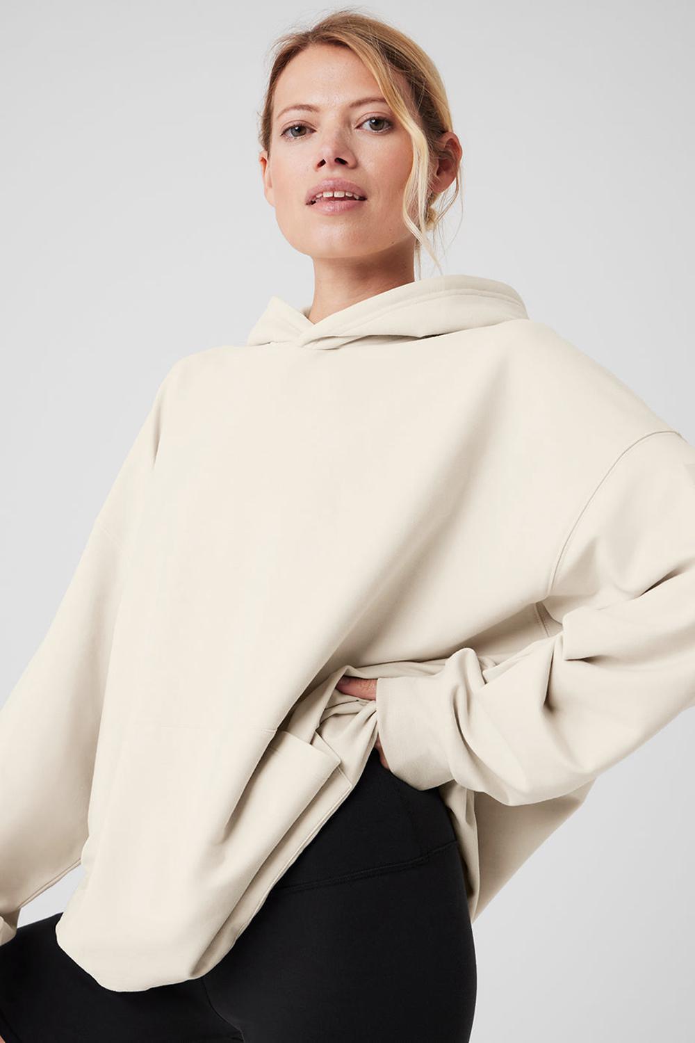 Sudadera con Capucha Alo Yoga Double Take Mujer Bone | Mexico  MXN-024837
