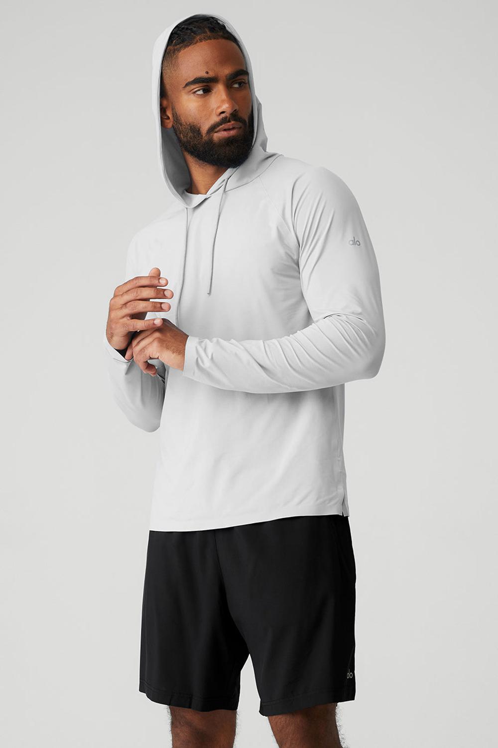 Sudadera con Capucha Alo Yoga Idol Runner Hombre Titanium | Mexico  YND-860527