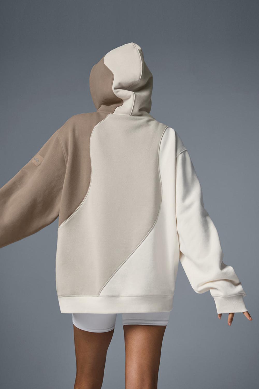 Sudadera con Capucha Alo Yoga Make Waves Mujer Ivory / Bone / Gravel | Mexico  LNH-953740