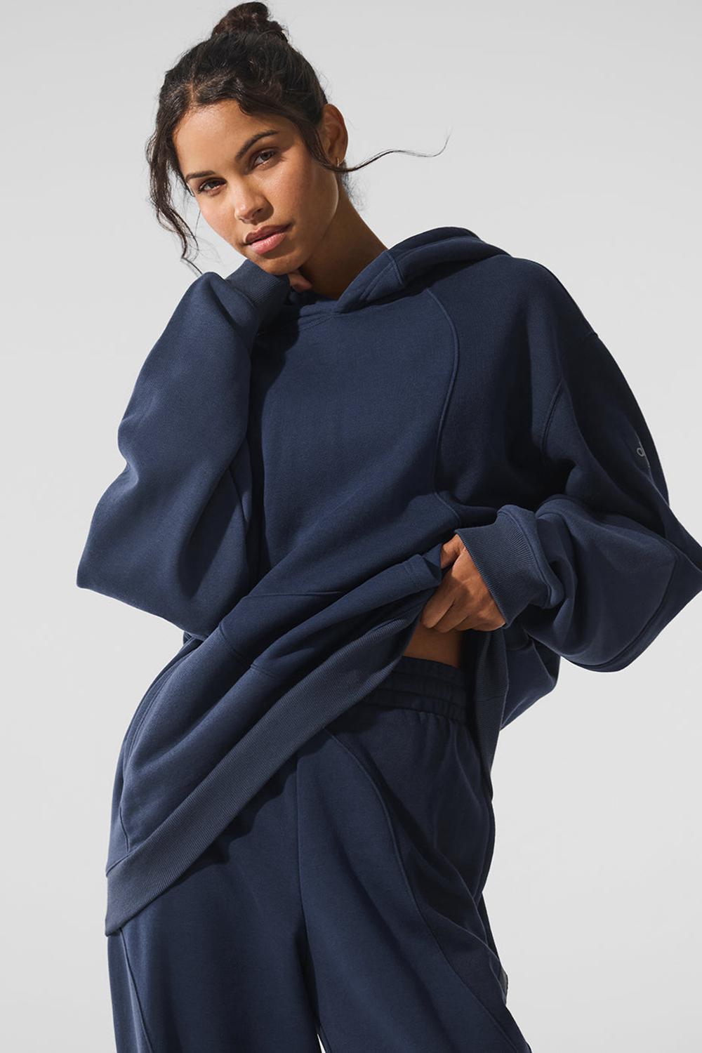Sudadera con Capucha Alo Yoga Make Waves Mujer Azul Marino | Mexico  FPC-761354