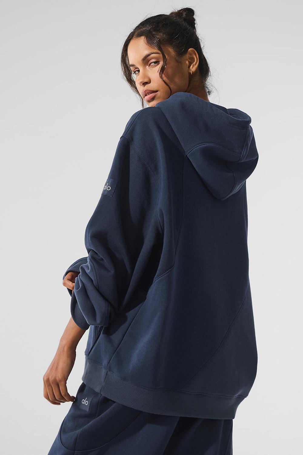 Sudadera con Capucha Alo Yoga Make Waves Mujer Azul Marino | Mexico  FPC-761354