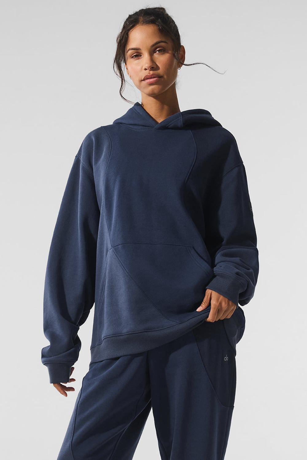 Sudadera con Capucha Alo Yoga Make Waves Mujer Azul Marino | Mexico  FPC-761354