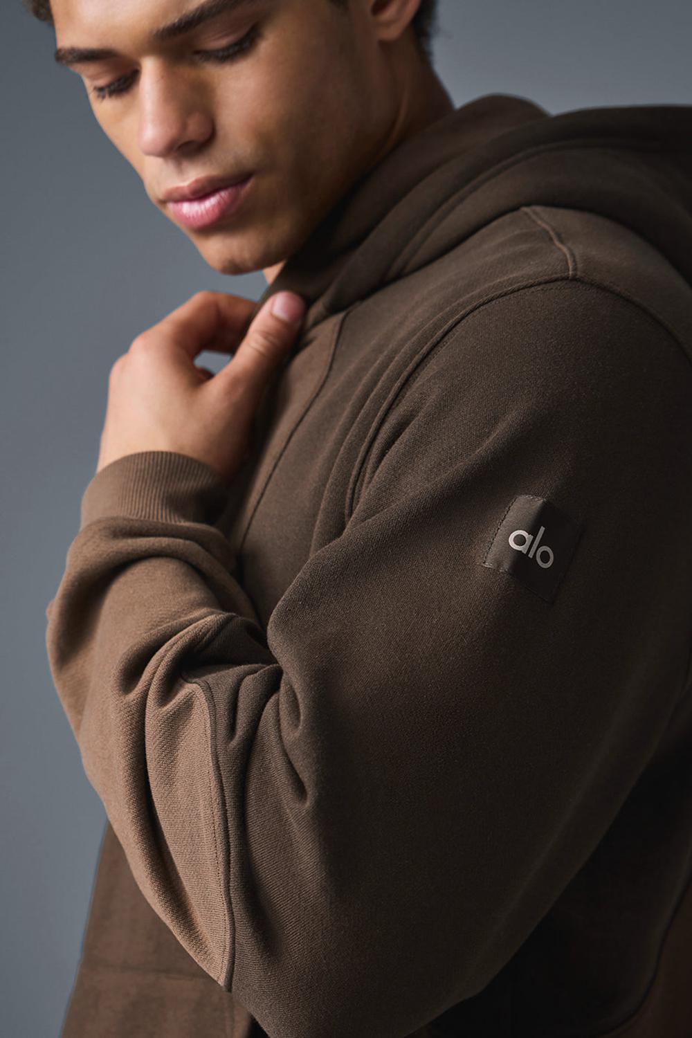 Sudadera con Capucha Alo Yoga Make Waves Hombre Espresso Tonal | Mexico  JZV-065281