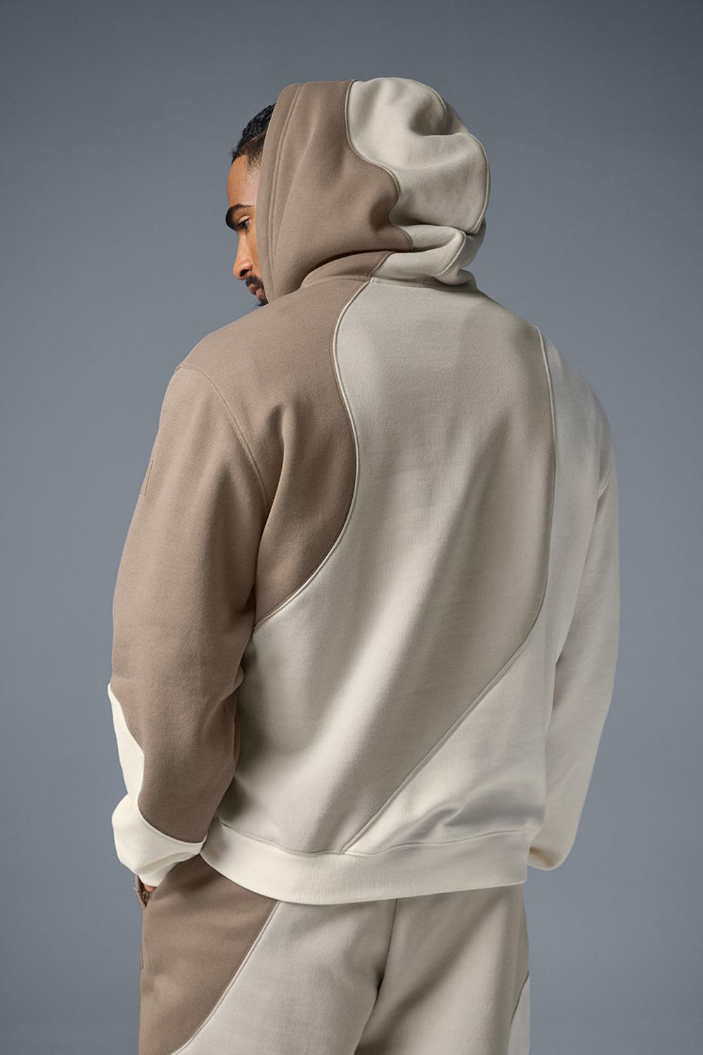 Sudadera con Capucha Alo Yoga Make Waves Hombre Ivory / Bone / Gravel | Mexico  TYK-093428