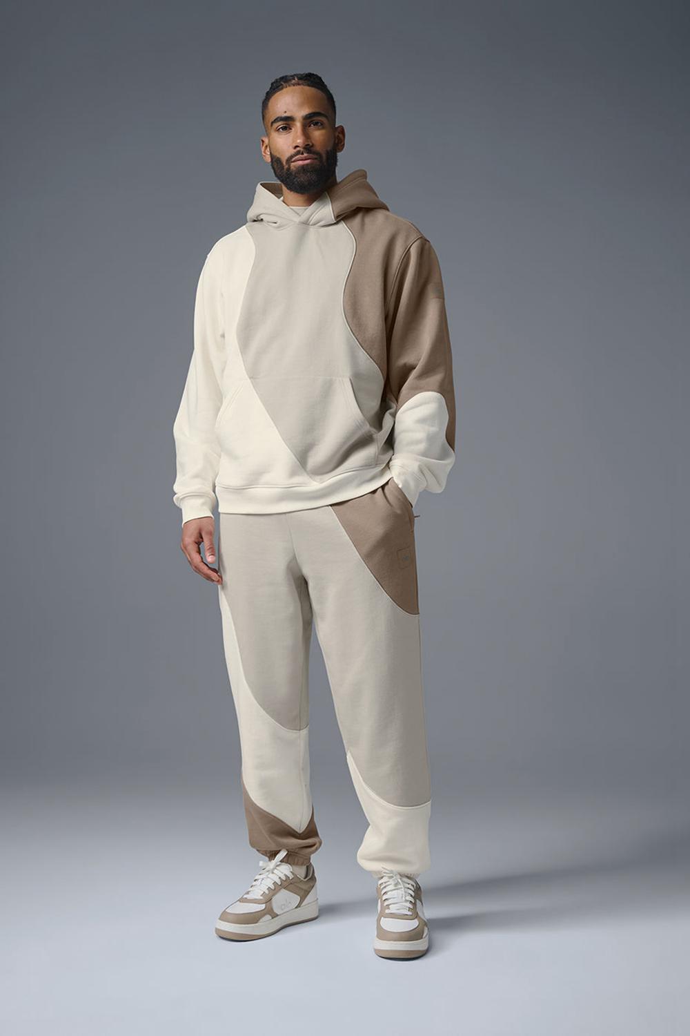 Sudadera con Capucha Alo Yoga Make Waves Hombre Ivory / Bone / Gravel | Mexico  TYK-093428