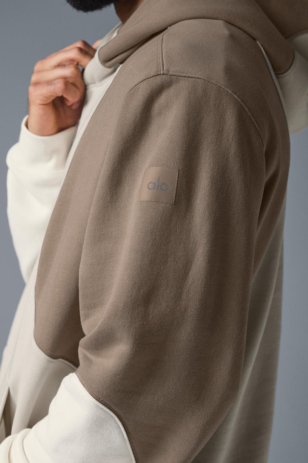 Sudadera con Capucha Alo Yoga Make Waves Hombre Ivory / Bone / Gravel | Mexico  TYK-093428