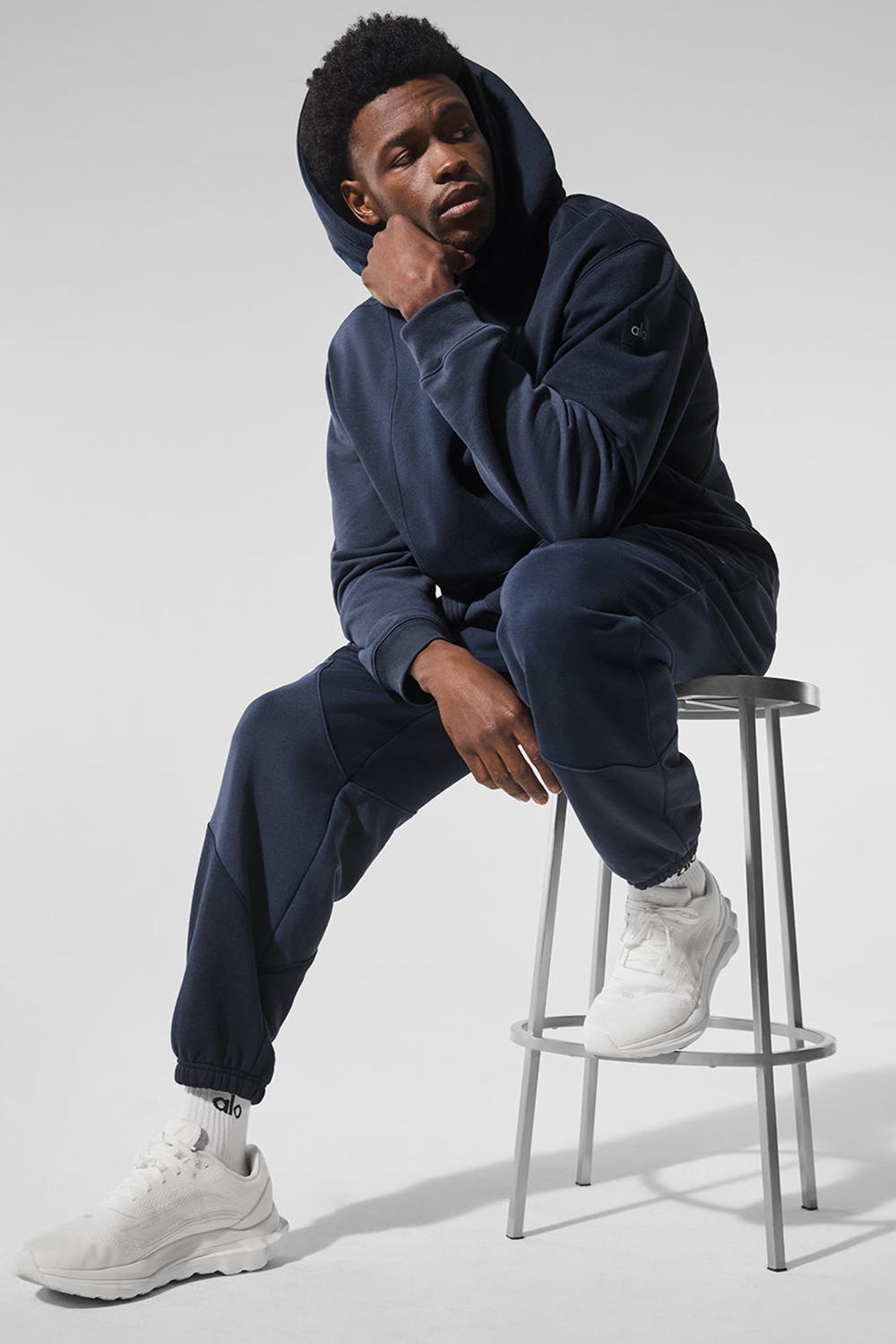 Sudadera con Capucha Alo Yoga Make Waves Hombre Azul Marino | Mexico  WNT-489625