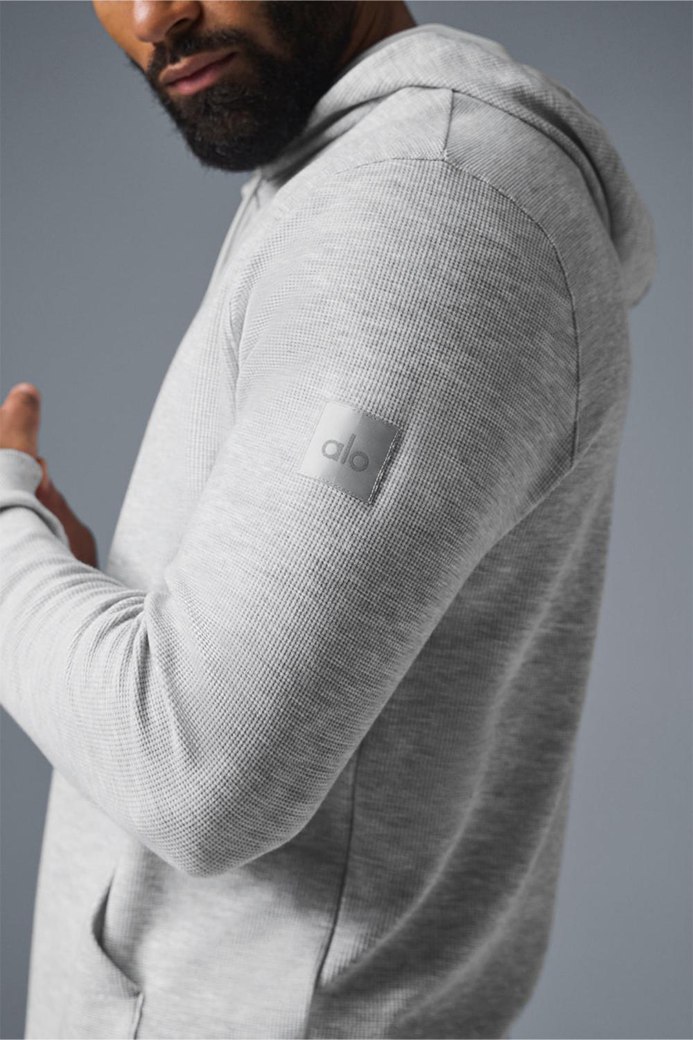 Sudadera con Capucha Alo Yoga Micro Waffle Fast Break Hombre Grises | Mexico  CMD-045918