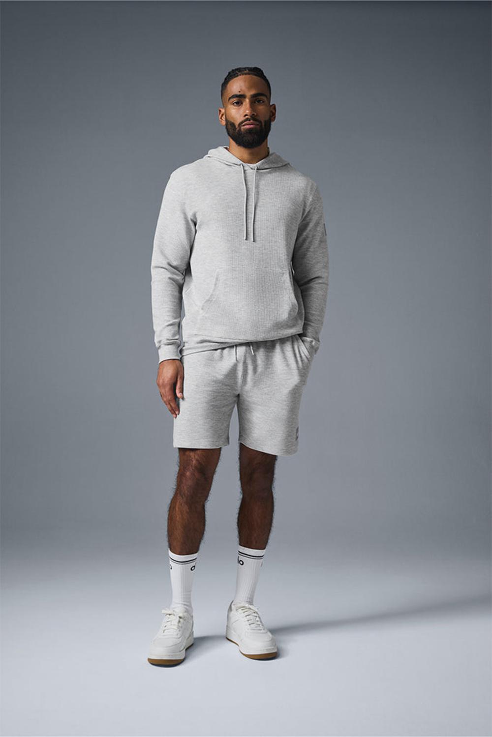 Sudadera con Capucha Alo Yoga Micro Waffle Fast Break Hombre Grises | Mexico  CMD-045918