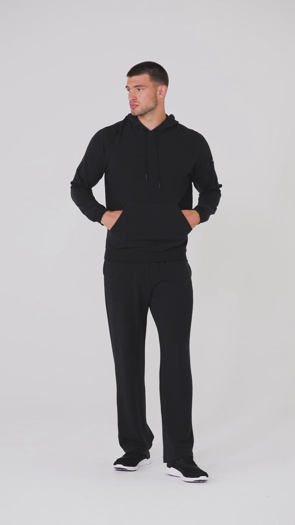 Sudadera con Capucha Alo Yoga Micro Waffle Fast Break Hombre Negros | Mexico  AXT-247685