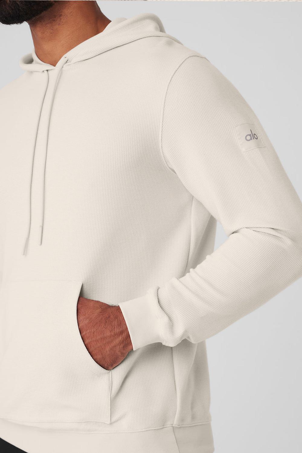 Sudadera con Capucha Alo Yoga Micro Waffle Fast Break Hombre Bone | Mexico  ZQD-416073