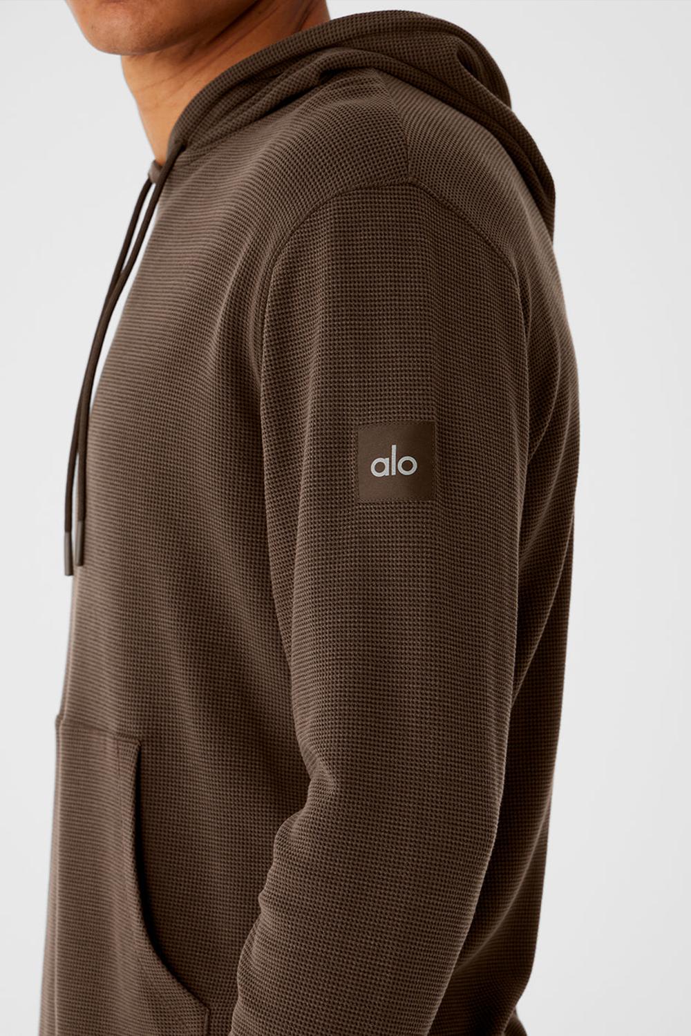 Sudadera con Capucha Alo Yoga Micro Waffle Fast Break Hombre Espresso | Mexico  AGS-837456