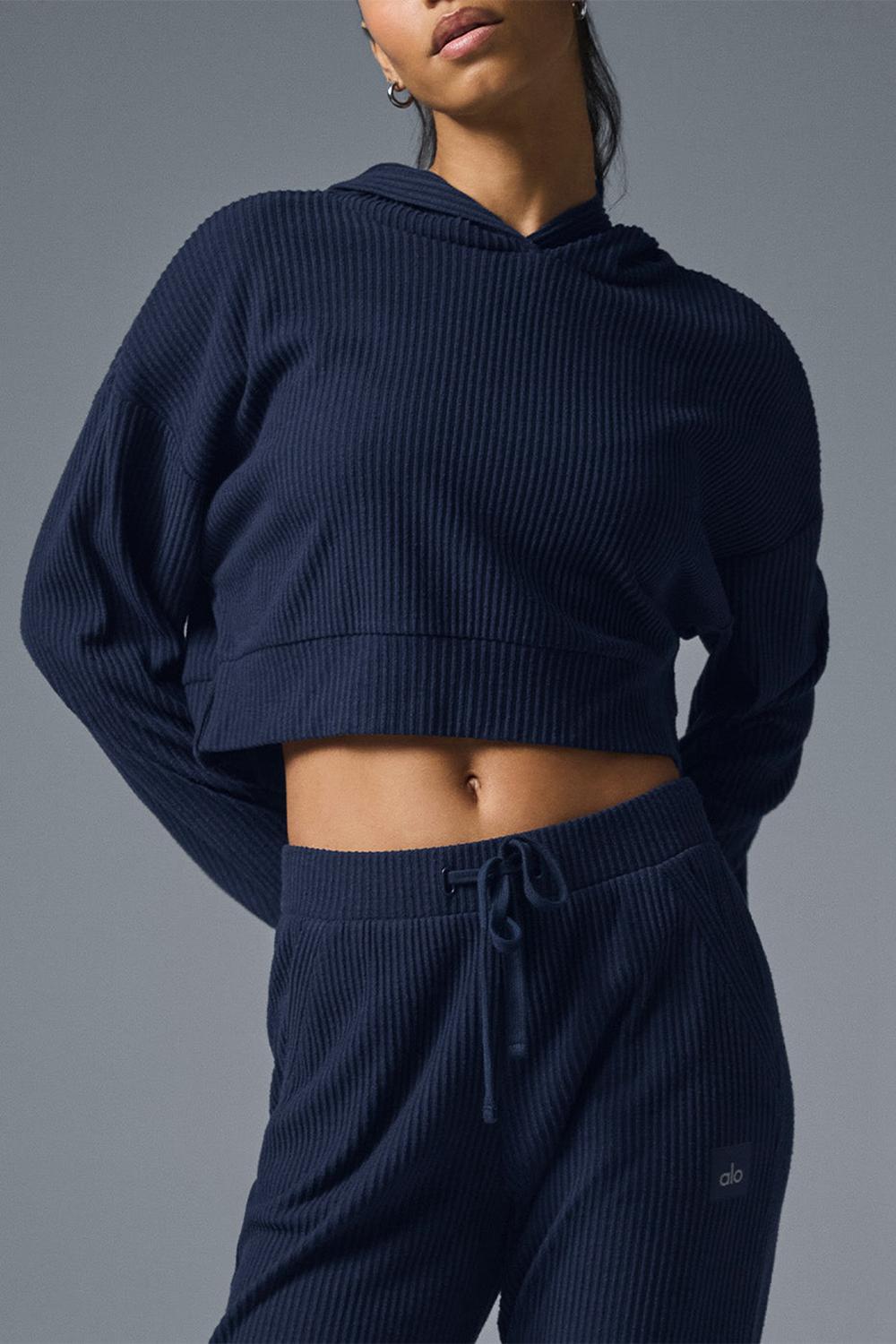 Sudadera con Capucha Alo Yoga Muse Mujer Azul Marino | Mexico  TOQ-190287