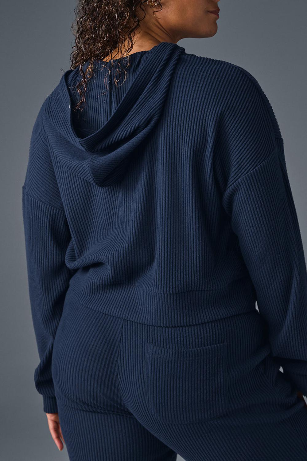 Sudadera con Capucha Alo Yoga Muse Mujer Azul Marino | Mexico  TOQ-190287
