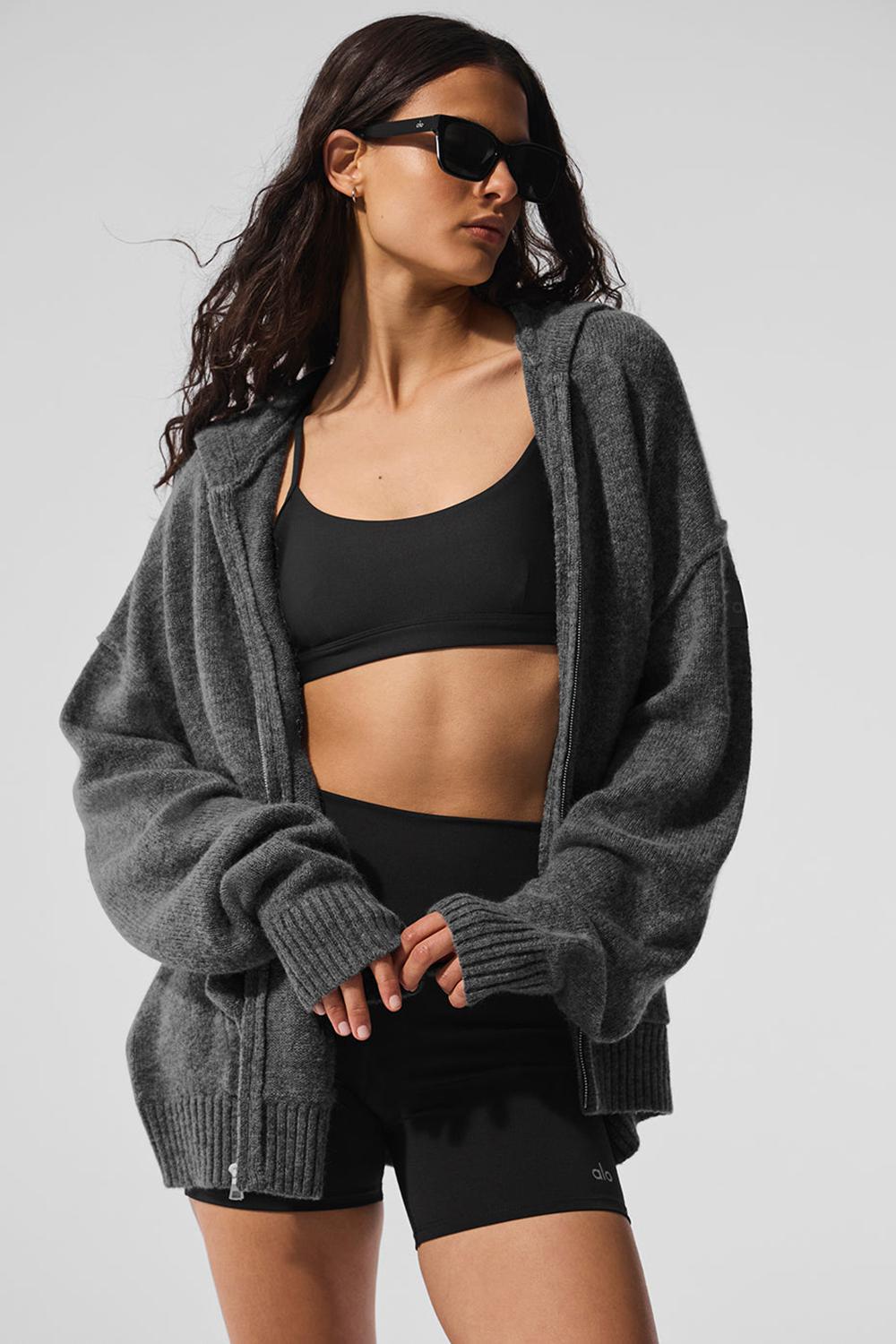 Sudadera con Capucha Alo Yoga New Class Cashmere Full Zip Mujer Plateadas Grises | Mexico  TJC-612785
