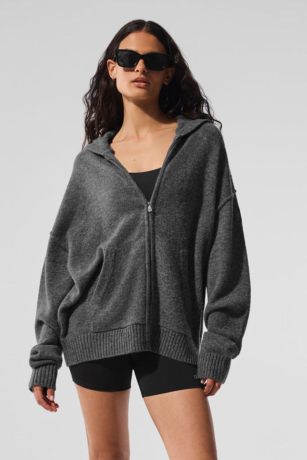 Sudadera con Capucha Alo Yoga New Class Cashmere Full Zip Mujer Plateadas Grises | Mexico  TJC-612785