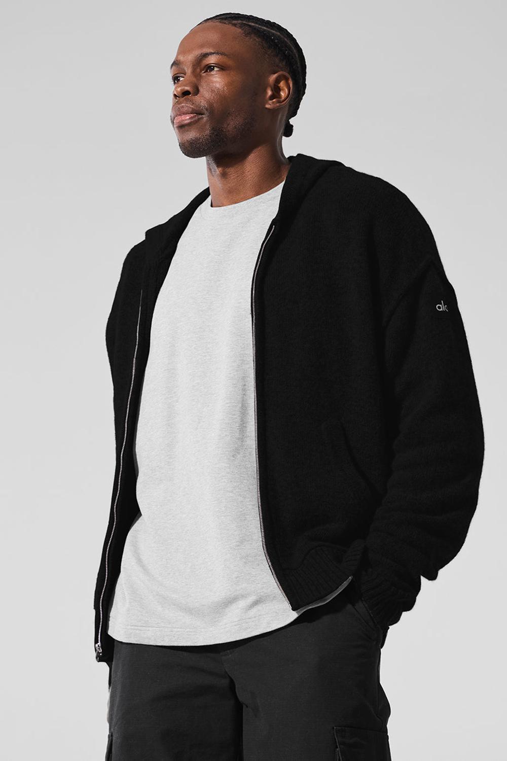 Sudadera con Capucha Alo Yoga New Class Cashmere Full Zip Hombre Negros | Mexico  GAL-102743