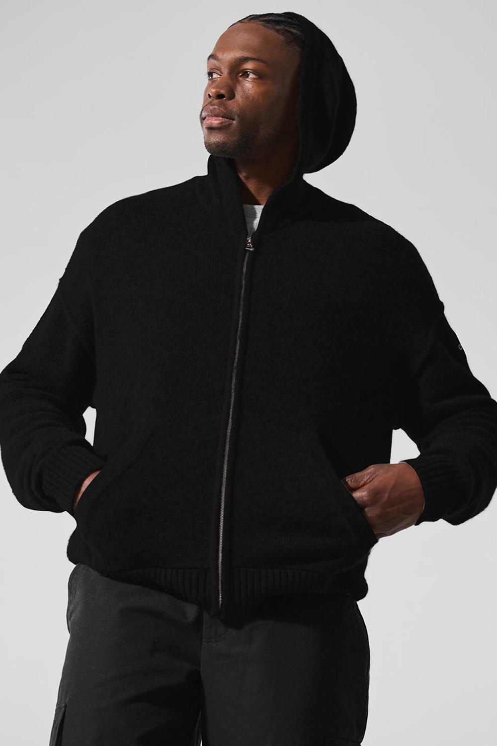 Sudadera con Capucha Alo Yoga New Class Cashmere Full Zip Hombre Negros | Mexico  GAL-102743