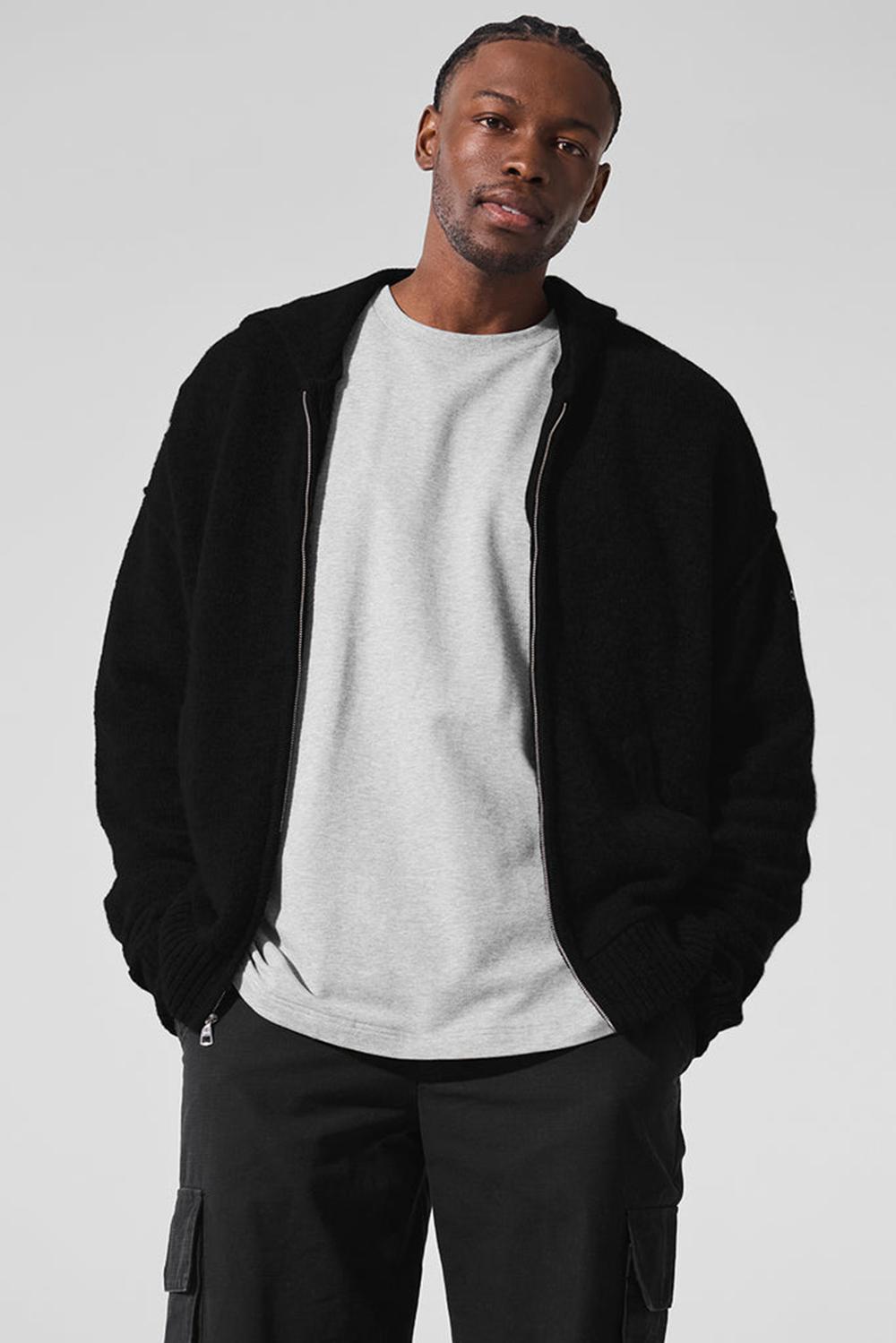 Sudadera con Capucha Alo Yoga New Class Cashmere Full Zip Hombre Negros | Mexico  GAL-102743