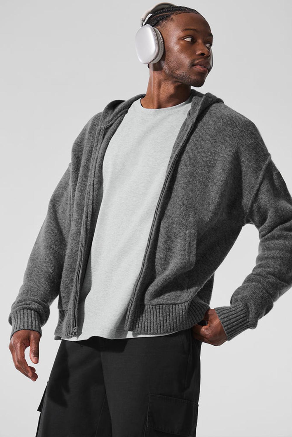 Sudadera con Capucha Alo Yoga New Class Cashmere Full Zip Hombre Plateadas Grises | Mexico  DGW-365971