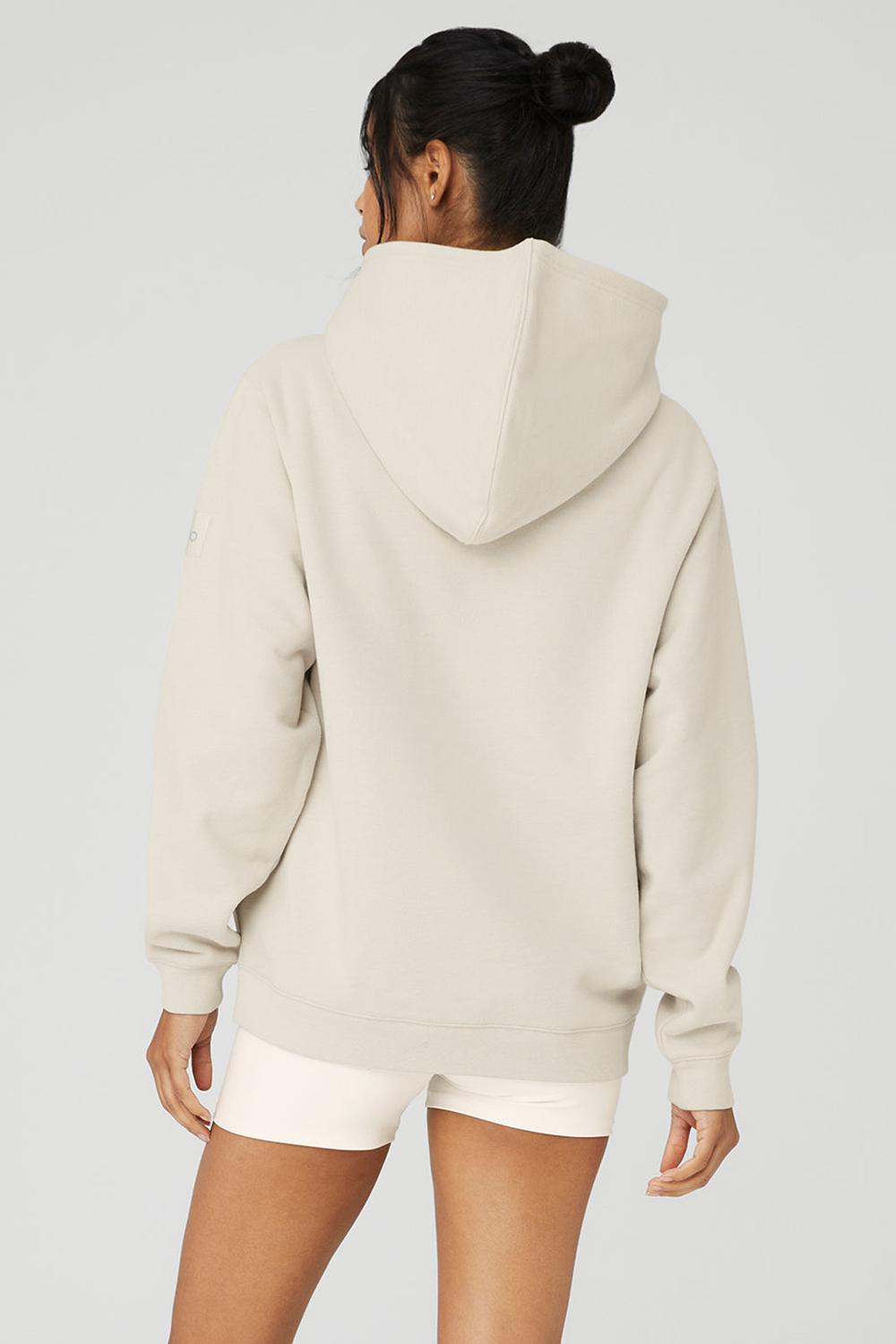 Sudadera con Capucha Alo Yoga Renown Heavy Weight Mujer Bone | Mexico  MHS-310958