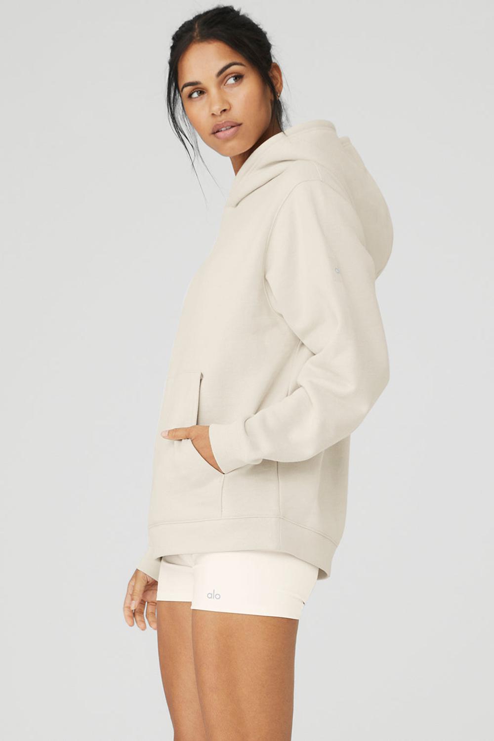 Sudadera con Capucha Alo Yoga Renown Heavy Weight Mujer Bone | Mexico  MHS-310958