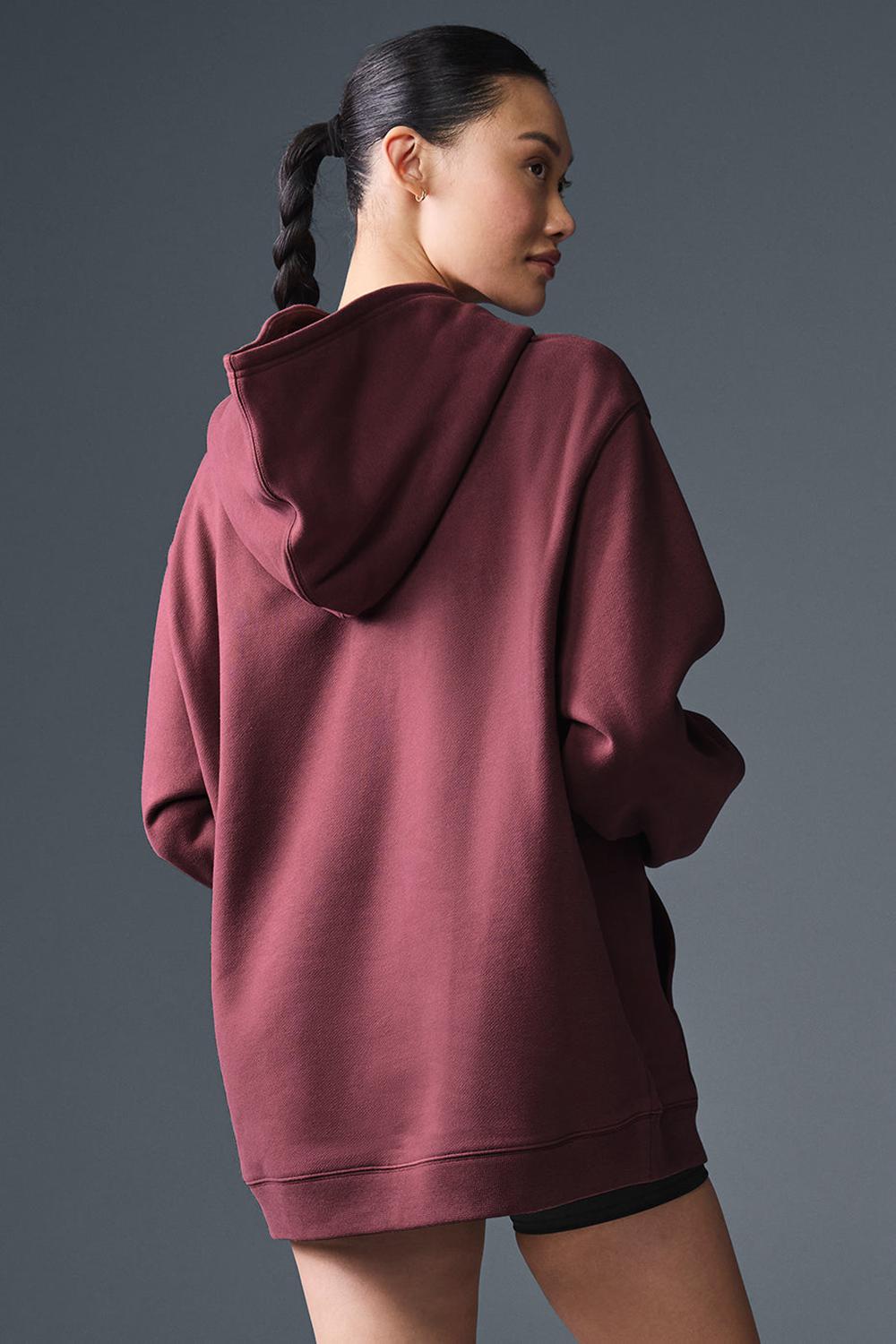 Sudadera con Capucha Alo Yoga Renown Heavy Weight Mujer Vino | Mexico  JBM-684719