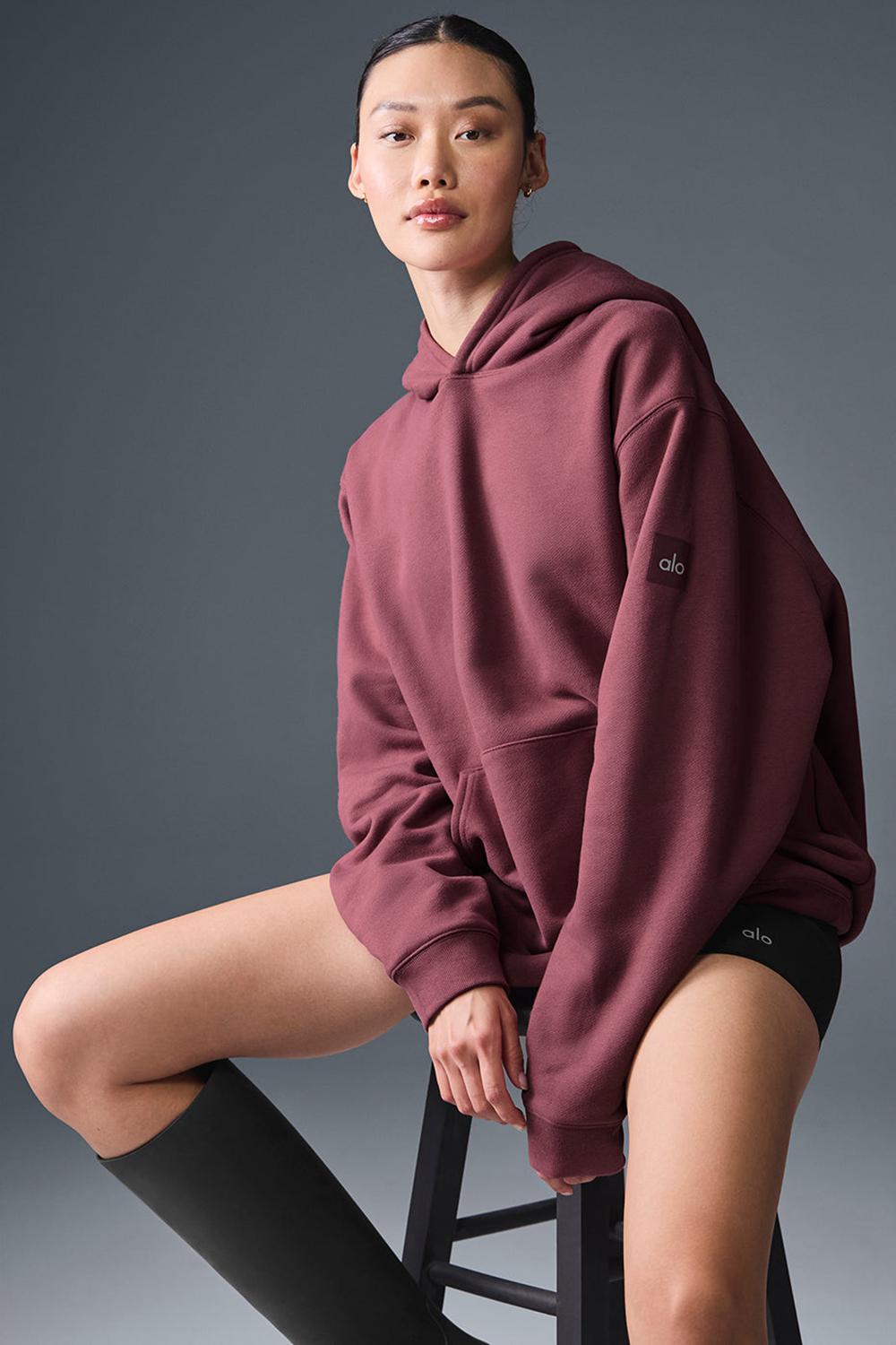 Sudadera con Capucha Alo Yoga Renown Heavy Weight Mujer Vino | Mexico  JBM-684719