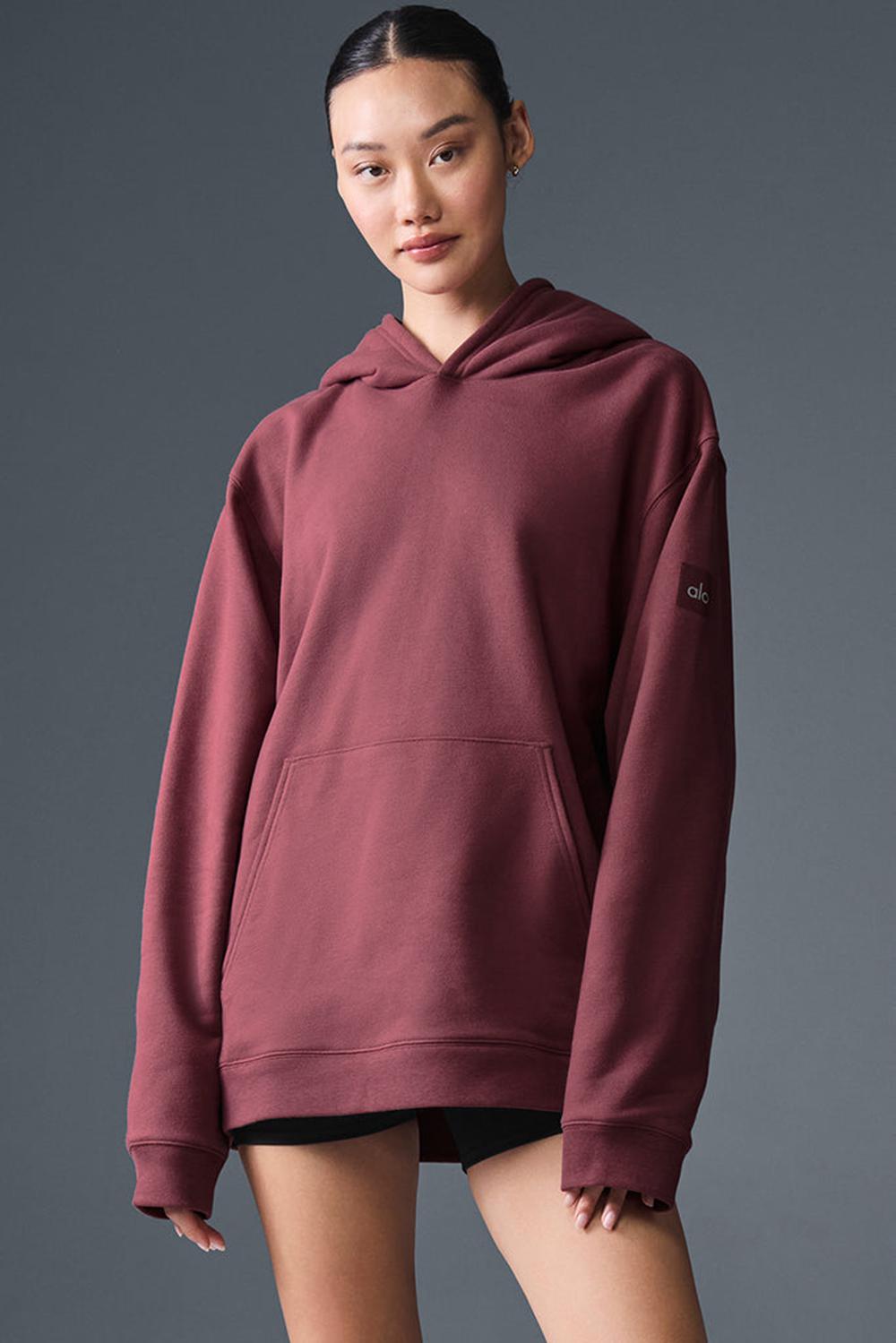 Sudadera con Capucha Alo Yoga Renown Heavy Weight Mujer Vino | Mexico  JBM-684719
