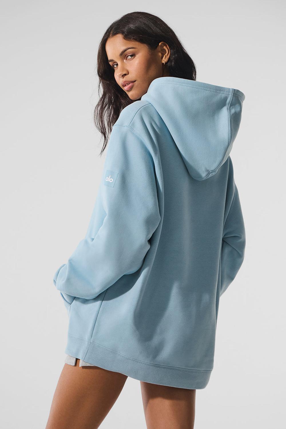 Sudadera con Capucha Alo Yoga Renown Heavy Weight Mujer Azules | Mexico  DUB-649732