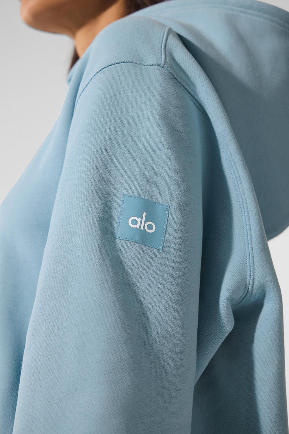 Sudadera con Capucha Alo Yoga Renown Heavy Weight Mujer Azules | Mexico  DUB-649732