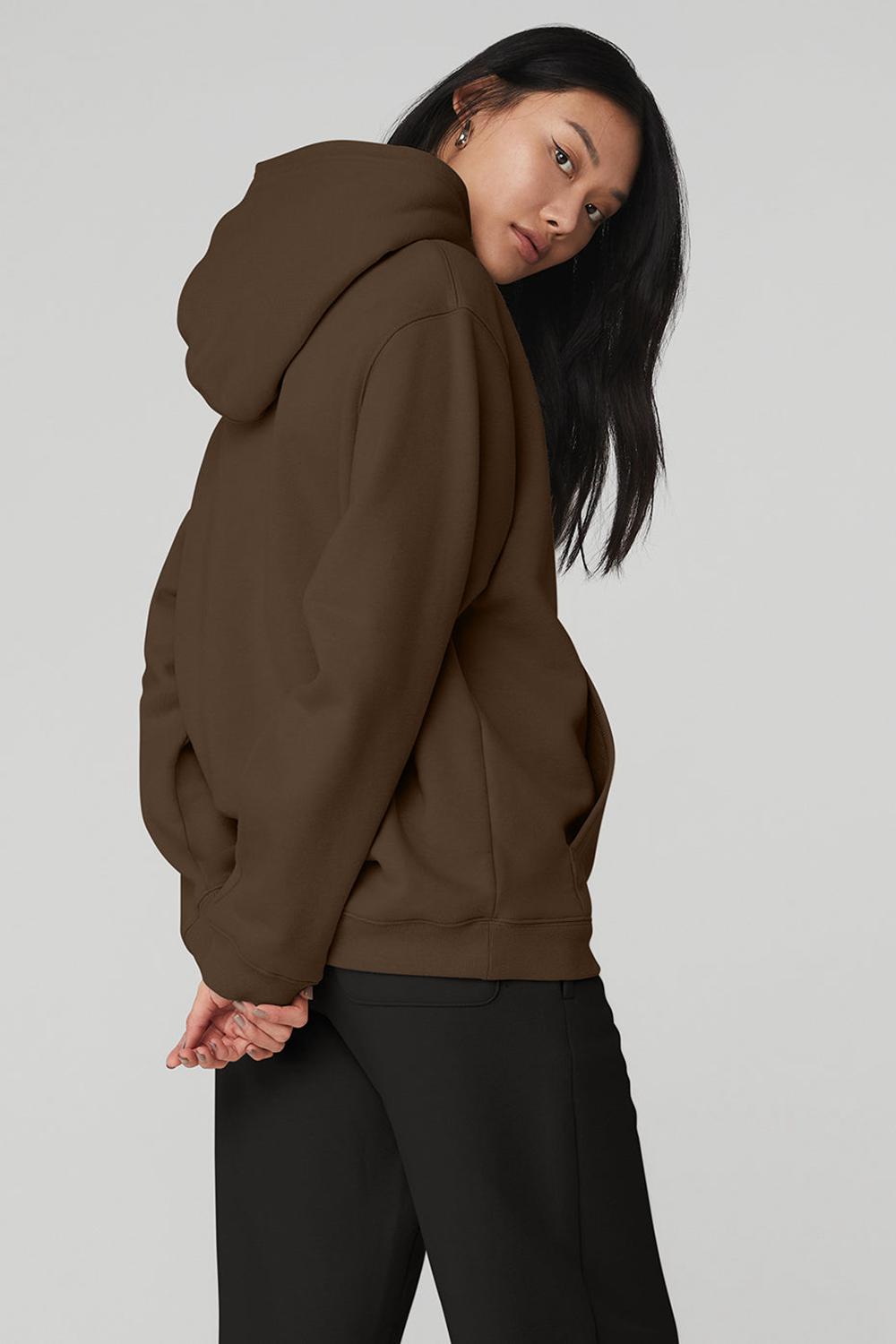 Sudadera con Capucha Alo Yoga Renown Heavy Weight Mujer Espresso | Mexico  TVQ-748105