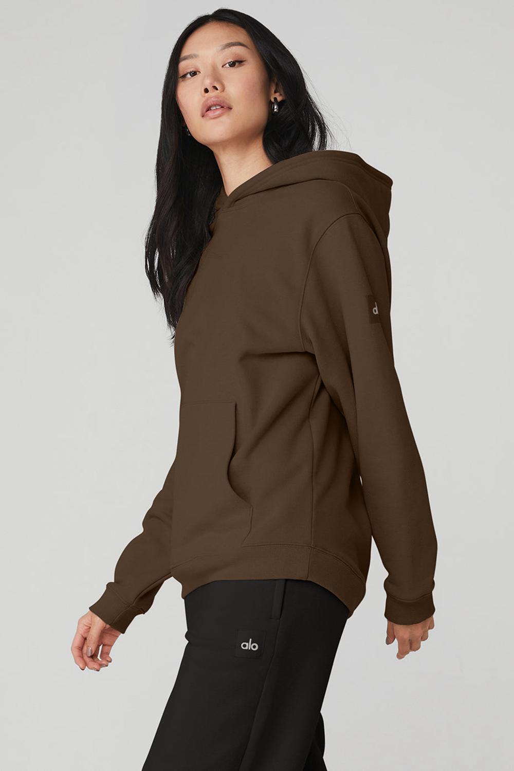 Sudadera con Capucha Alo Yoga Renown Heavy Weight Mujer Espresso | Mexico  TVQ-748105