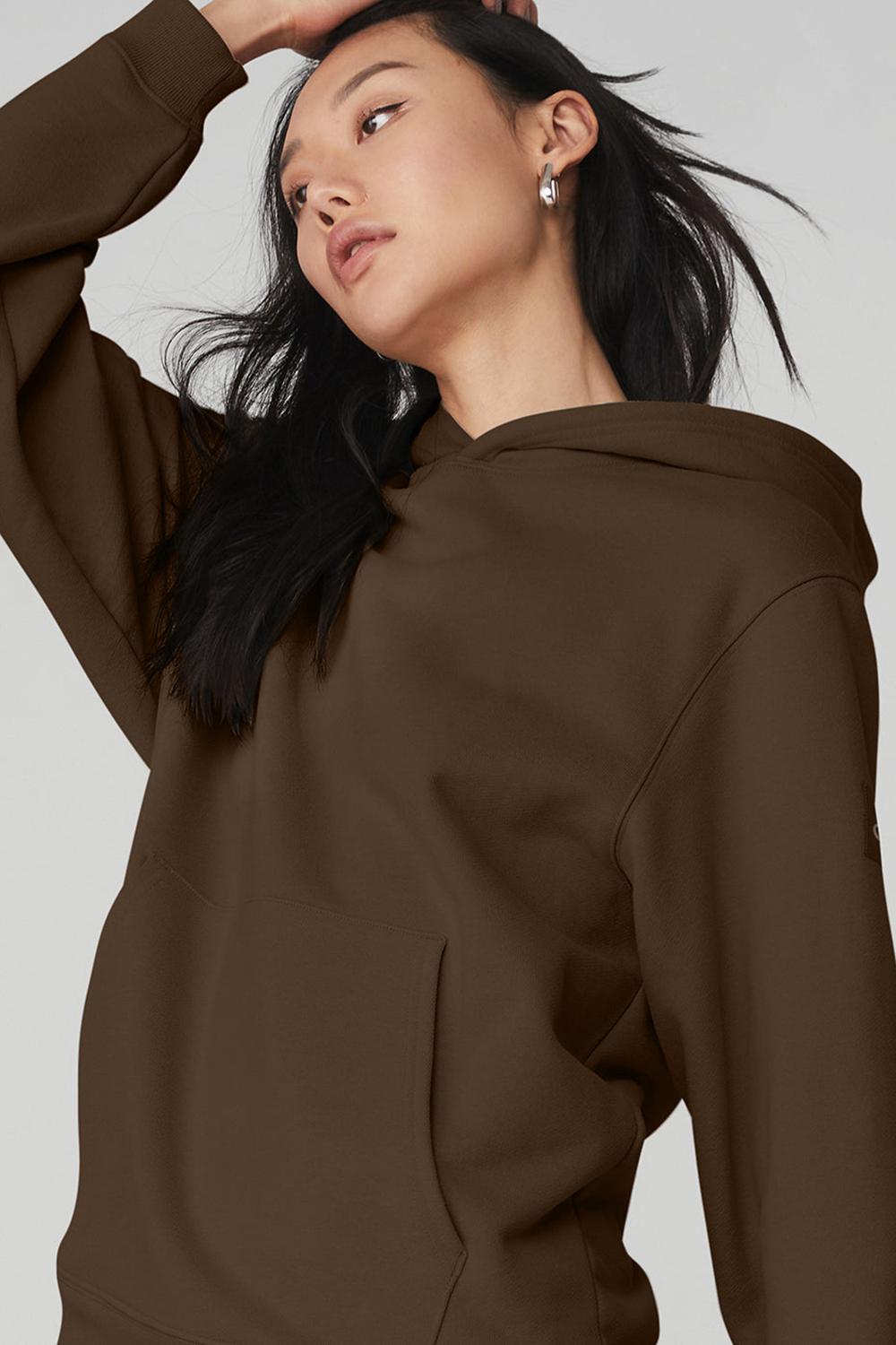 Sudadera con Capucha Alo Yoga Renown Heavy Weight Mujer Espresso | Mexico  TVQ-748105