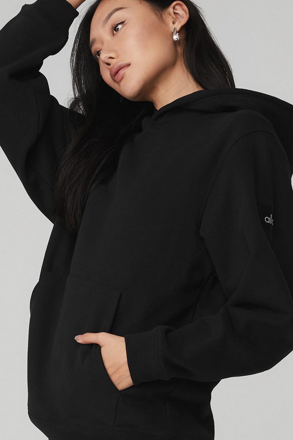 Sudadera con Capucha Alo Yoga Renown Heavy Weight Mujer Negros | Mexico  DYF-720519