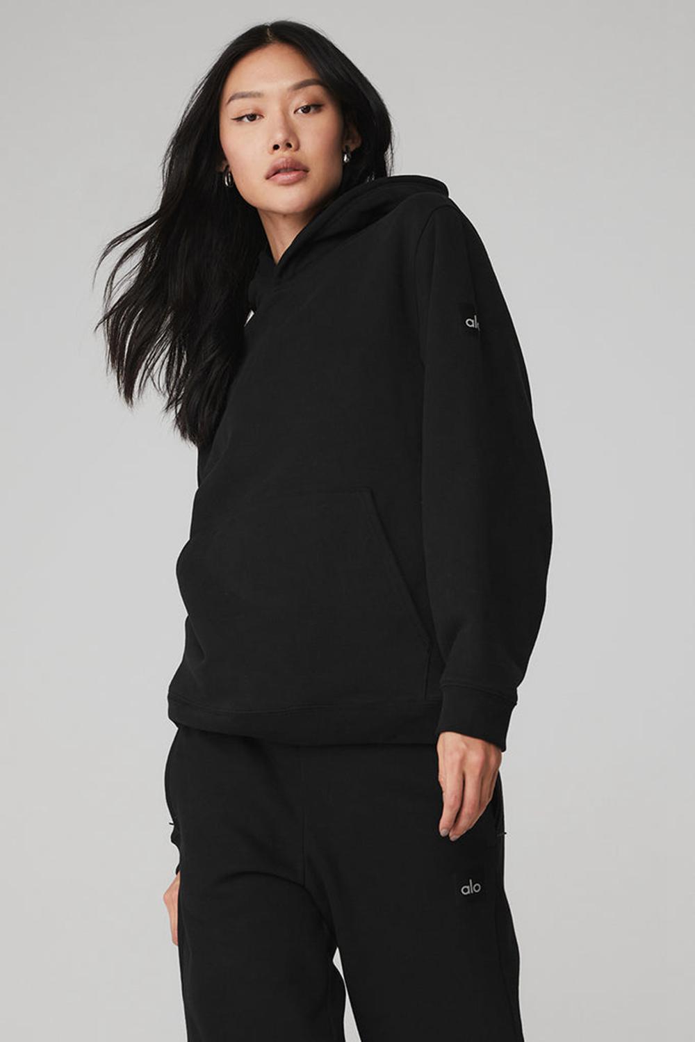 Sudadera con Capucha Alo Yoga Renown Heavy Weight Mujer Negros | Mexico  DYF-720519