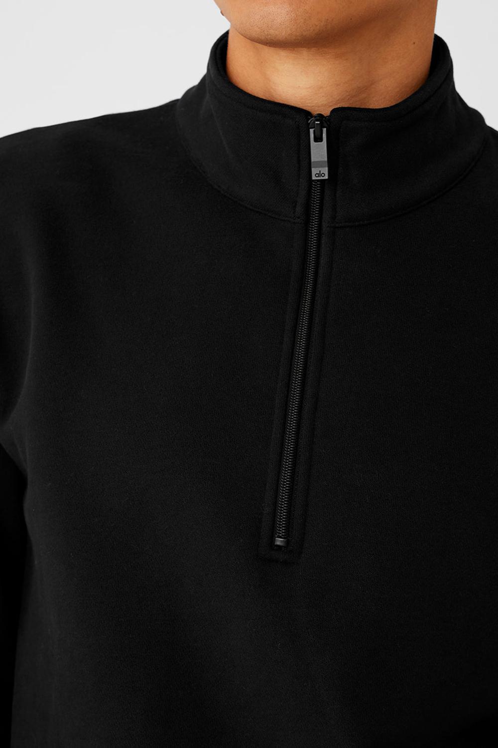 Sudadera con Capucha Alo Yoga Renown Heavy Weight 1/4 Zip Hombre Negros | Mexico  YRI-395082