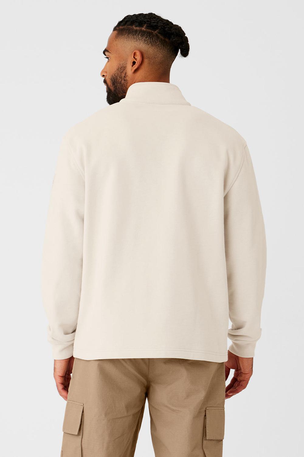 Sudadera con Capucha Alo Yoga Renown Heavy Weight 1/4 Zip Hombre Bone | Mexico  HYX-438072
