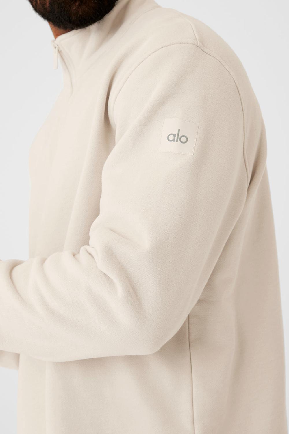 Sudadera con Capucha Alo Yoga Renown Heavy Weight 1/4 Zip Hombre Bone | Mexico  HYX-438072