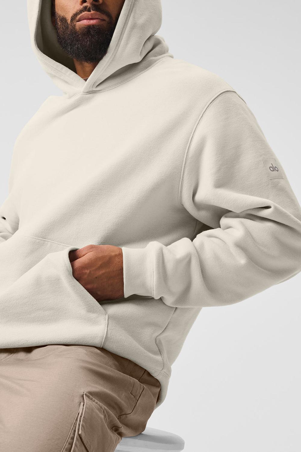 Sudadera con Capucha Alo Yoga Renown Heavy Weight Hombre Bone | Mexico  KNX-693742