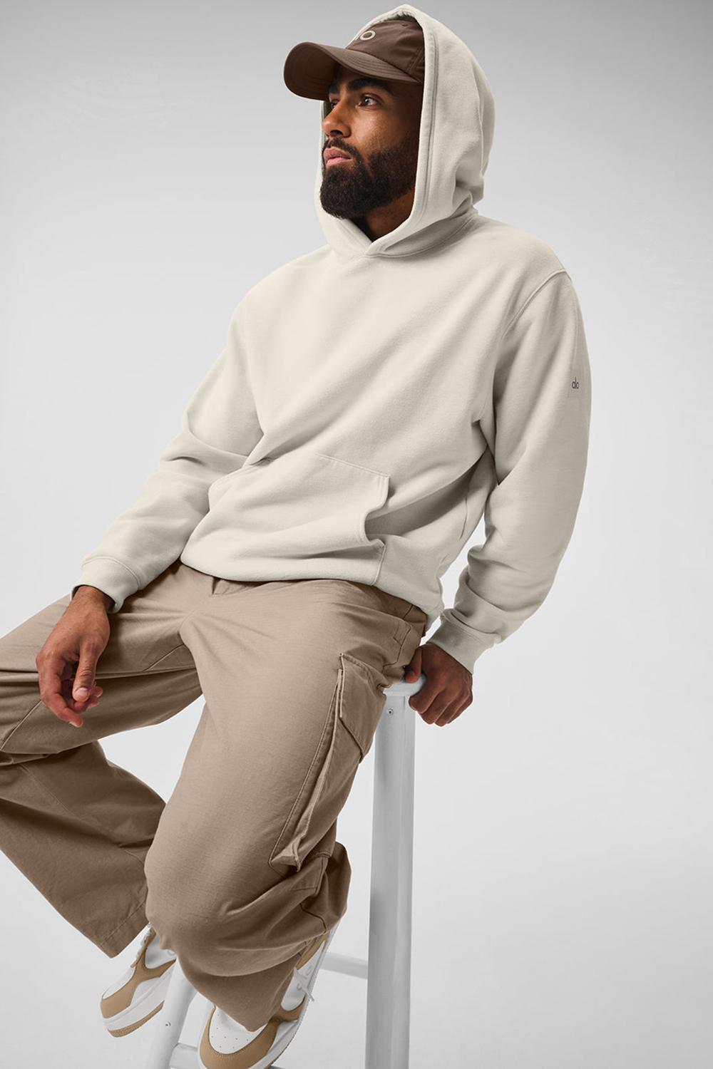 Sudadera con Capucha Alo Yoga Renown Heavy Weight Hombre Bone | Mexico  KNX-693742